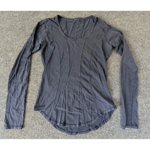 Lululemon Shirt Women's  Between The Lines Long Sleeve Sz Small Blue Gray - Picture 1 of 7